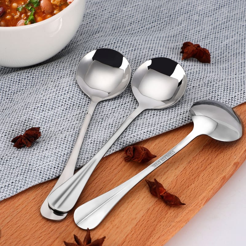 Stainless Steel Tableware Coffee Dessert Soup Spoon 6.3 " Length 6pcs - Silver - 6.3" x 1.6" x 0.12"(L*W*T)