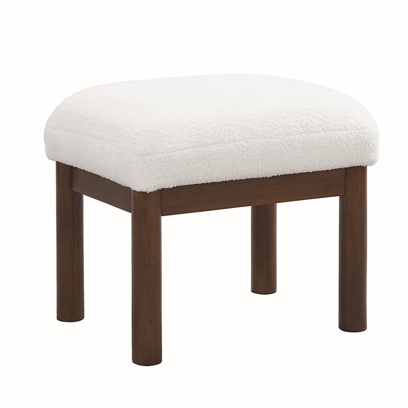 Solid Wood Frame Teddy ArmChair with Ottoman