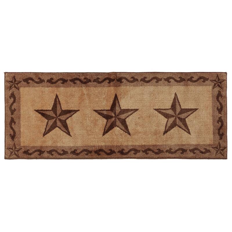 Paseo Road by HiEnd Accents 3-Star Scroll Motif Rug, 24"x60" - Chocolate