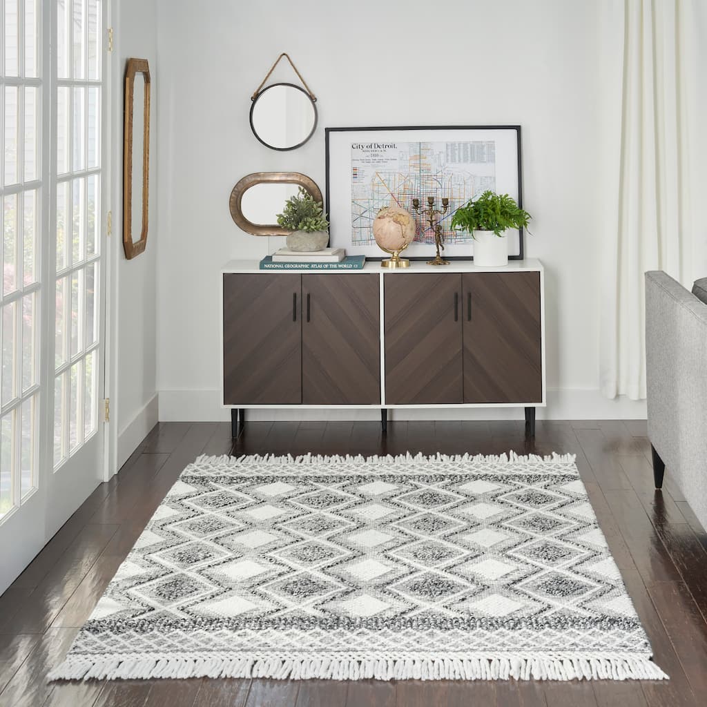 New Concept Washables Boho Moroccan Flat Woven Area Rug