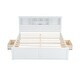 preview thumbnail 6 of 16, King Size Wood Platform Bed with Multi-storage Headboard, USB and Drawers, White