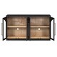 preview thumbnail 9 of 23, 4-Door Storage Sideboard Buffet Cabinet with Glass Doors, Arched Cabinet wAdjustable Shelves for Kitchen Dining Room Living Room