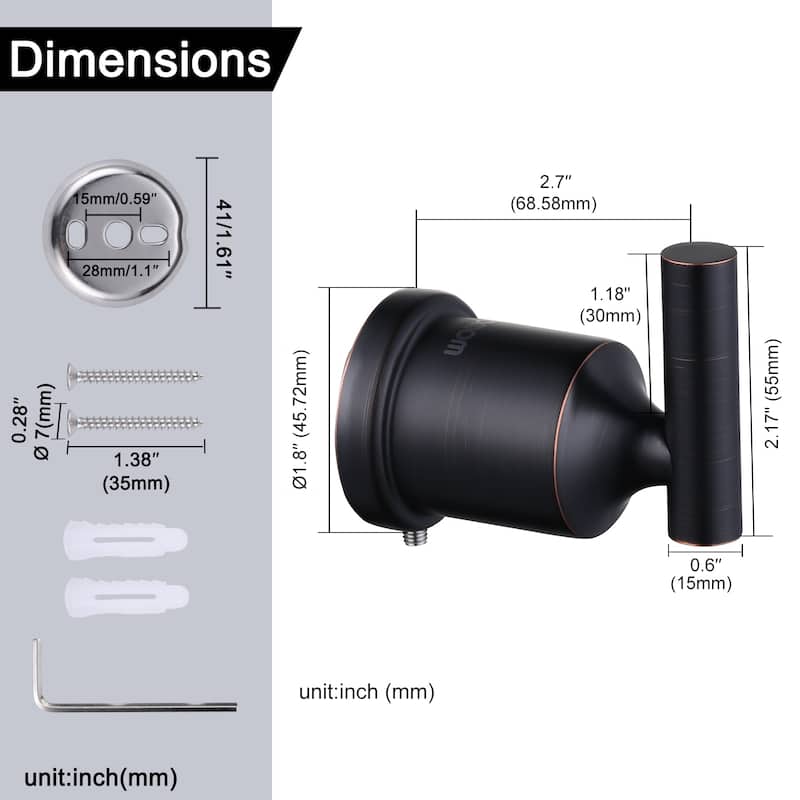 WOWOW 304 Stainless Steel Bathroom Towel Hook