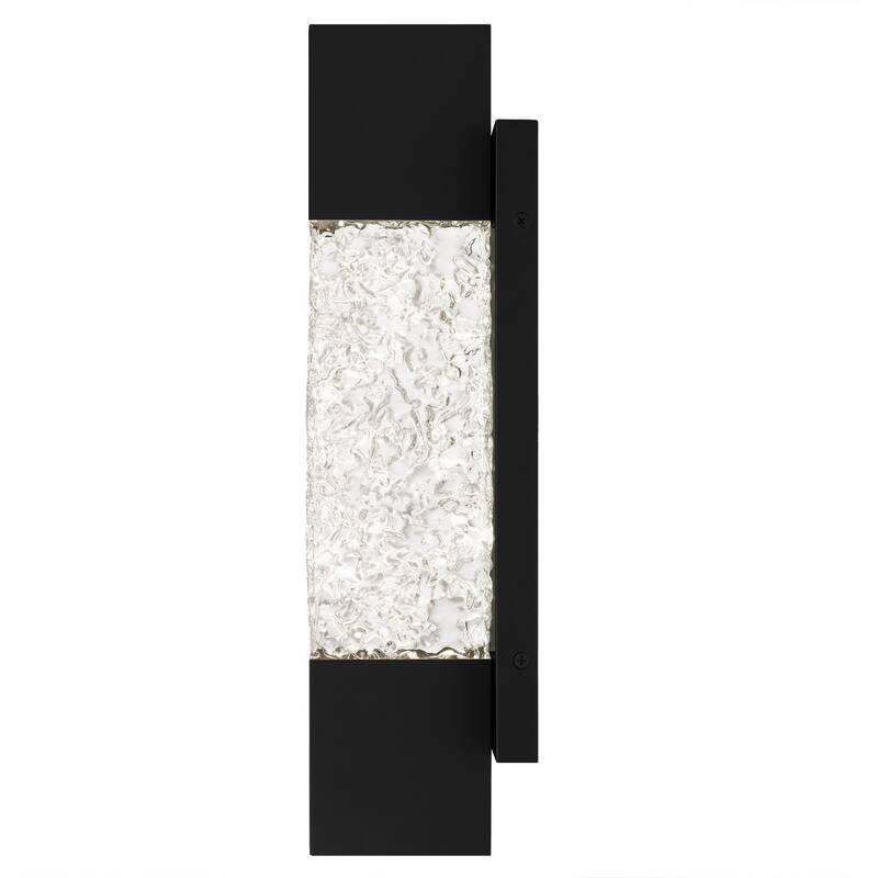 Matte Black LED Outdoor Wall Lantern from the Solace Collection