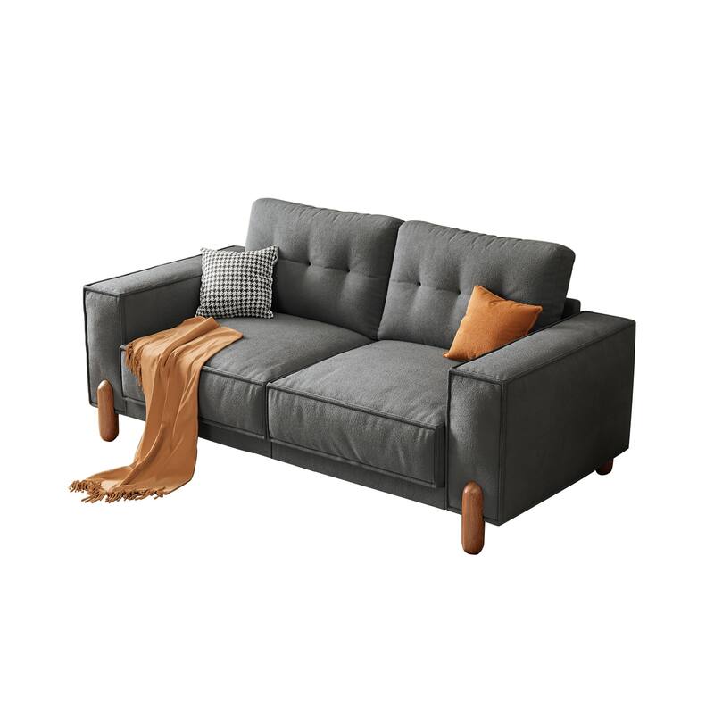 Modern Upholstered Sofa Tufted Couch with Square Arm
