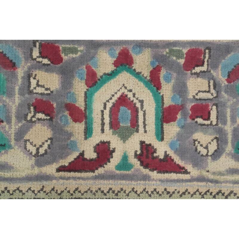 Hand Knotted Oriental 100% Wool Carpet Traditional Floral Beige & Ivories Tabriz Area Rug - 10' 9'' X 8' 0''