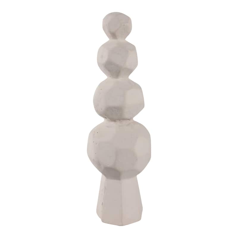 Pottery and Paper Mache Modern Geometric Sculpture with Stacked Design