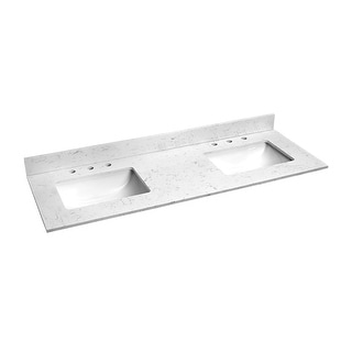 Bathlet 60 in. Calacatta White Cultured Marble Vanity Top with Sink