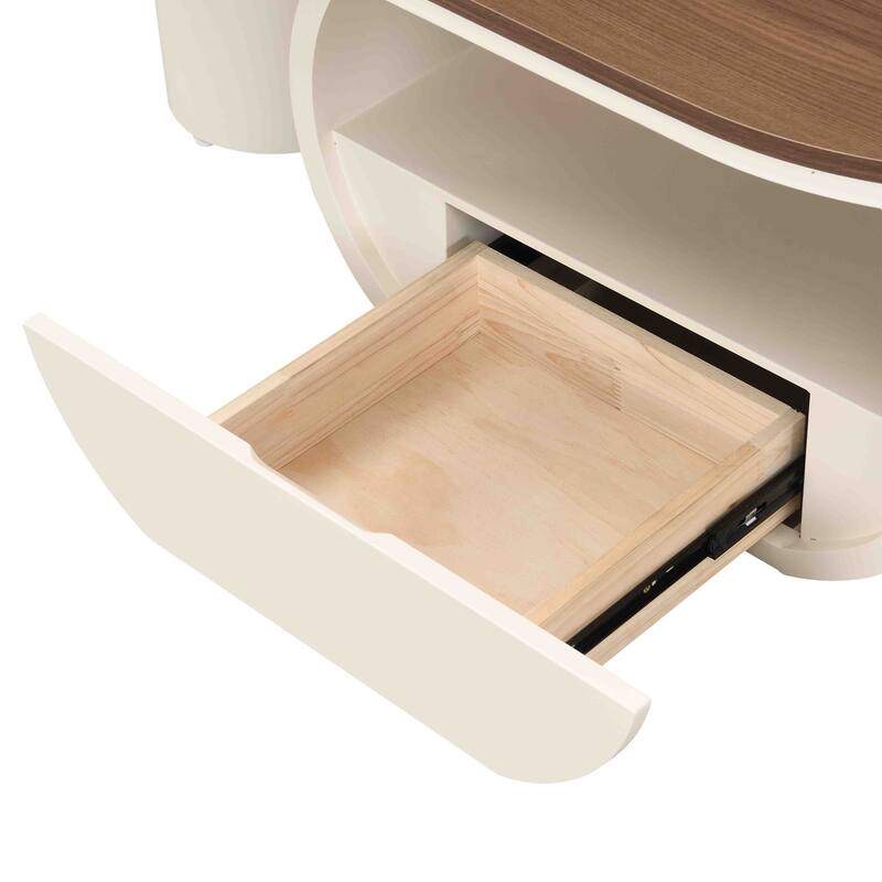 47.24" Oval Coffee Table, Faux Marble Coffee Table with Storage Drawer, Luxury Coffee Accent Center Table