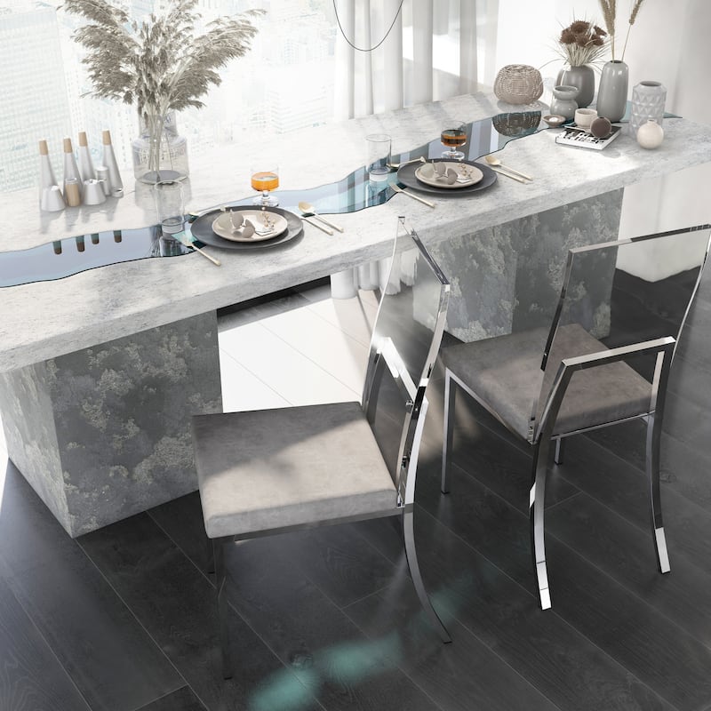 Copper Grove Brusartsi Modern Clear Acrylic Dining Chairs (Set of 2)