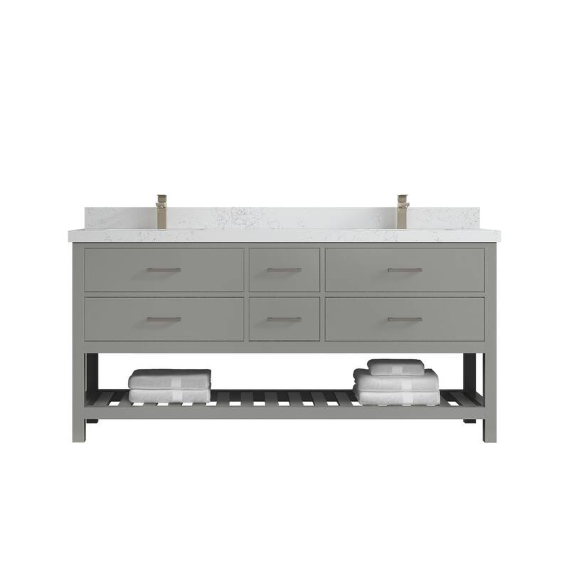 Willow Collections 72 in. W x 22 in. D Parker Double Sink Bathroom Vanity with Countertop