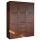 preview thumbnail 24 of 34, Palace Imports 100% Solid Wood Cosmo 3-Door Wardrobe Armoire with Solid Wood or Mirrored Doors