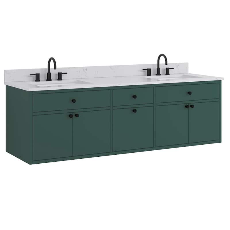 Avanity Paisley 72 in. Double Sink Vanity with Cala White Engineered Top
