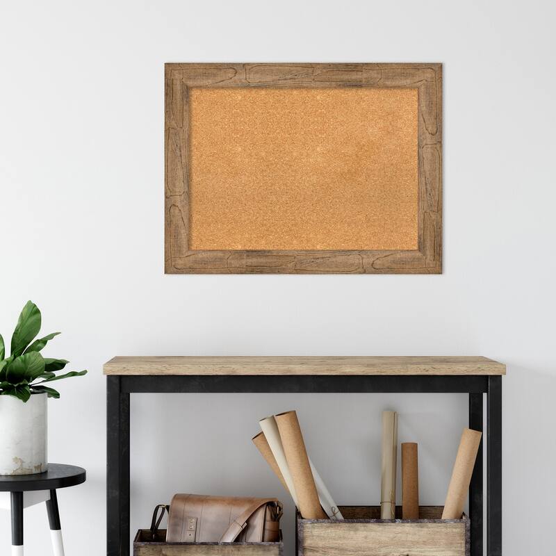 Owl Brown Wood Framed Natural Corkboard Bulletin Board
