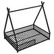 preview thumbnail 20 of 38, Metal House Platform Bed with Triangle Structure and Guardrail