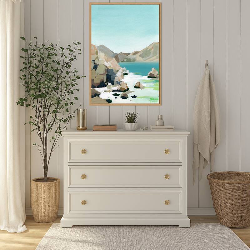 Rocky Coast by Brook Page Framed Canvas Wall Art Print