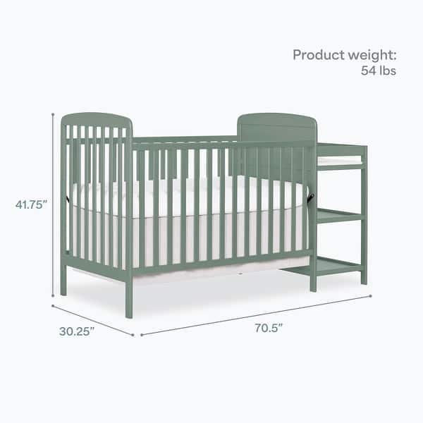 dimension image slide 0 of 2, Dream On Me Anna 4 in 1 Full Size Crib and Changing Table Combo