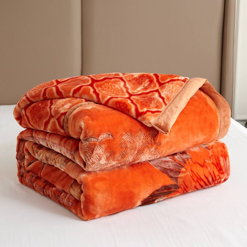 Floral & Animal 2-Ply Heavy Raschel Blanket 85" X 95"