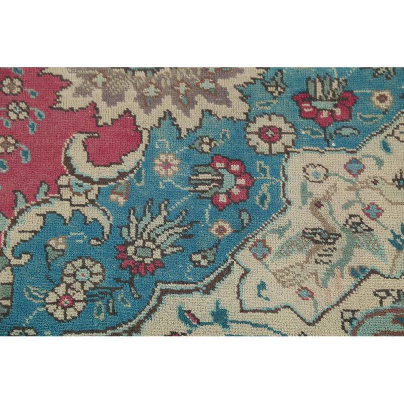 Tabriz Persian Vintage Area Rug Handmade Wool Carpet - 10'1"x 12'10"