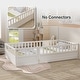 preview thumbnail 27 of 35, Twin Size Pine Wood Floor Bed with Full-Length Guardrail and Door