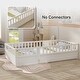 preview thumbnail 4 of 12, White Twin Size Pine Wood Floor Bed with Full-Length Guardrail and Door