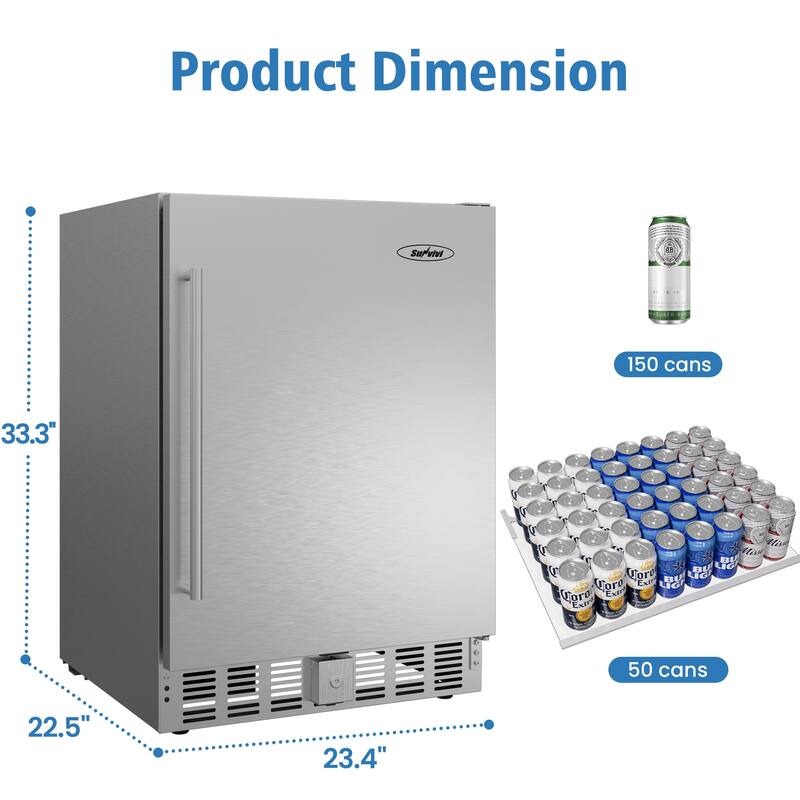 Outdoor & Indoor 5 Cu. Ft. Stainless Steel Refrigerator