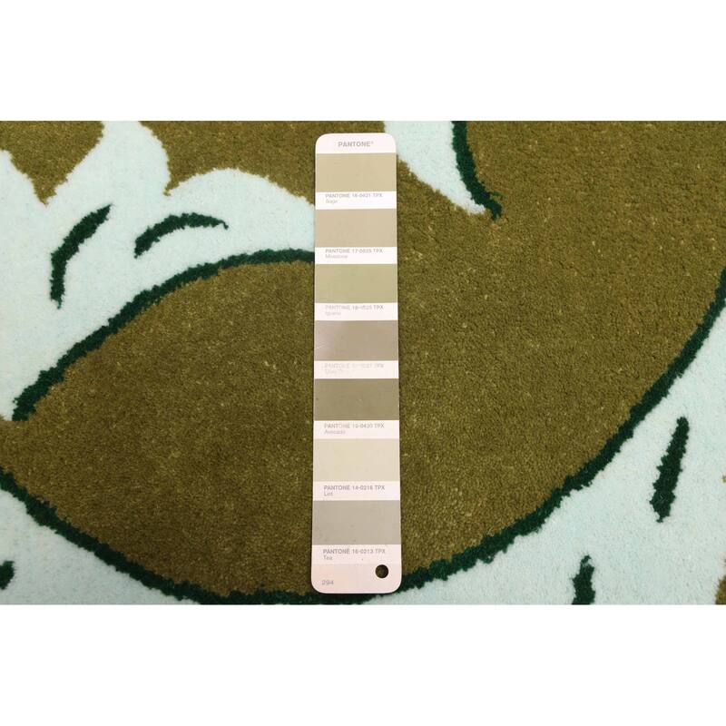 ECARPETGALLERY Hand Tufted Timeless Olive Wool Rug - 9'1 x 12'0