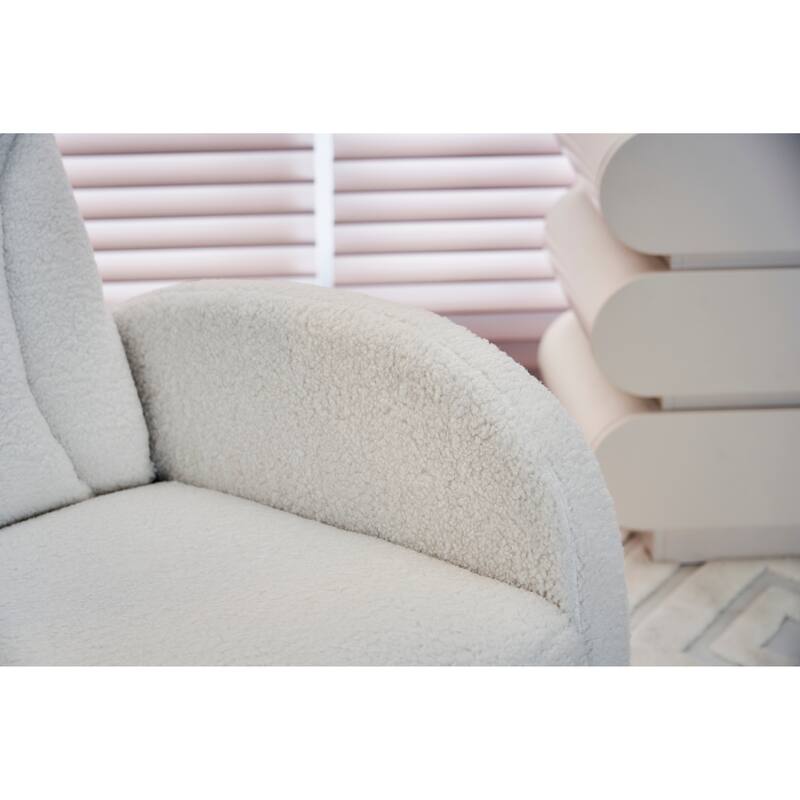 Fabric Upholstered Nursery Rocking Chair with Adjustable Footrest