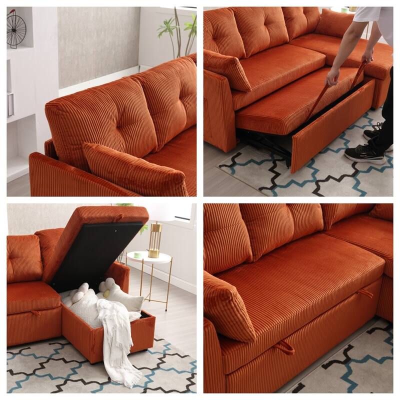 Modular Sectional Sofa L Shaped Modular Couch with Reversible Chaise