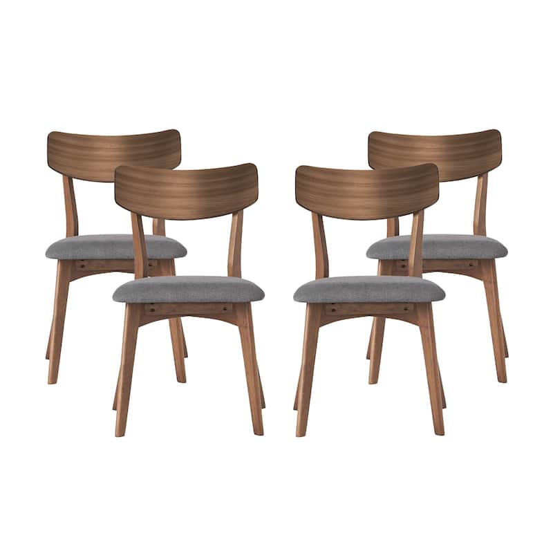 Mid-Century Dining Chairs Set of 4, Upholstered Wood Frame Chairs, Classic Armless Dining Chair