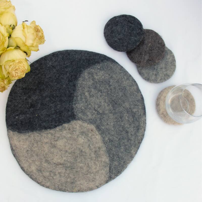 Handmade Felt Macaroon Coasters, Set of 4