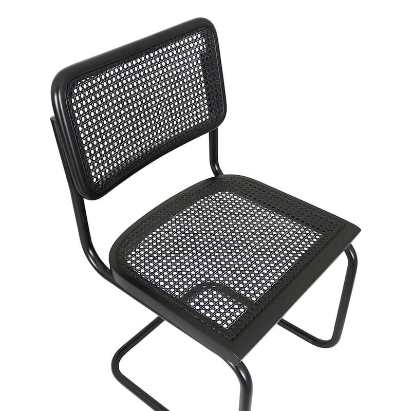 Breuer Chair Company Marcel Breuer Cesca Cane Cantilever Side Chair w/ Black Steel Frame (Various Wood & Cane Colors)
