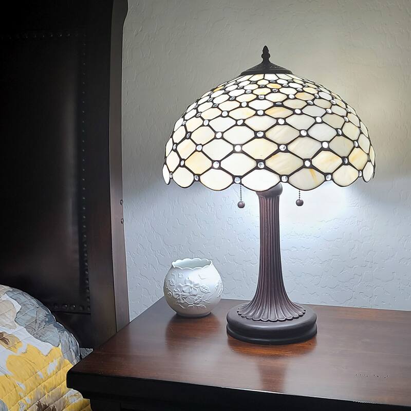 Tiffany Style Chandelle Table Lamp 25" AM1041TL16B Amora Lighting