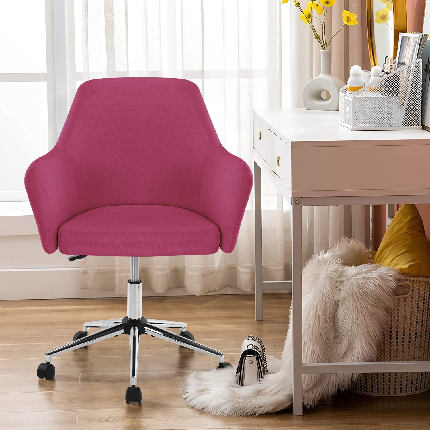 Light pink computer 2025 chair