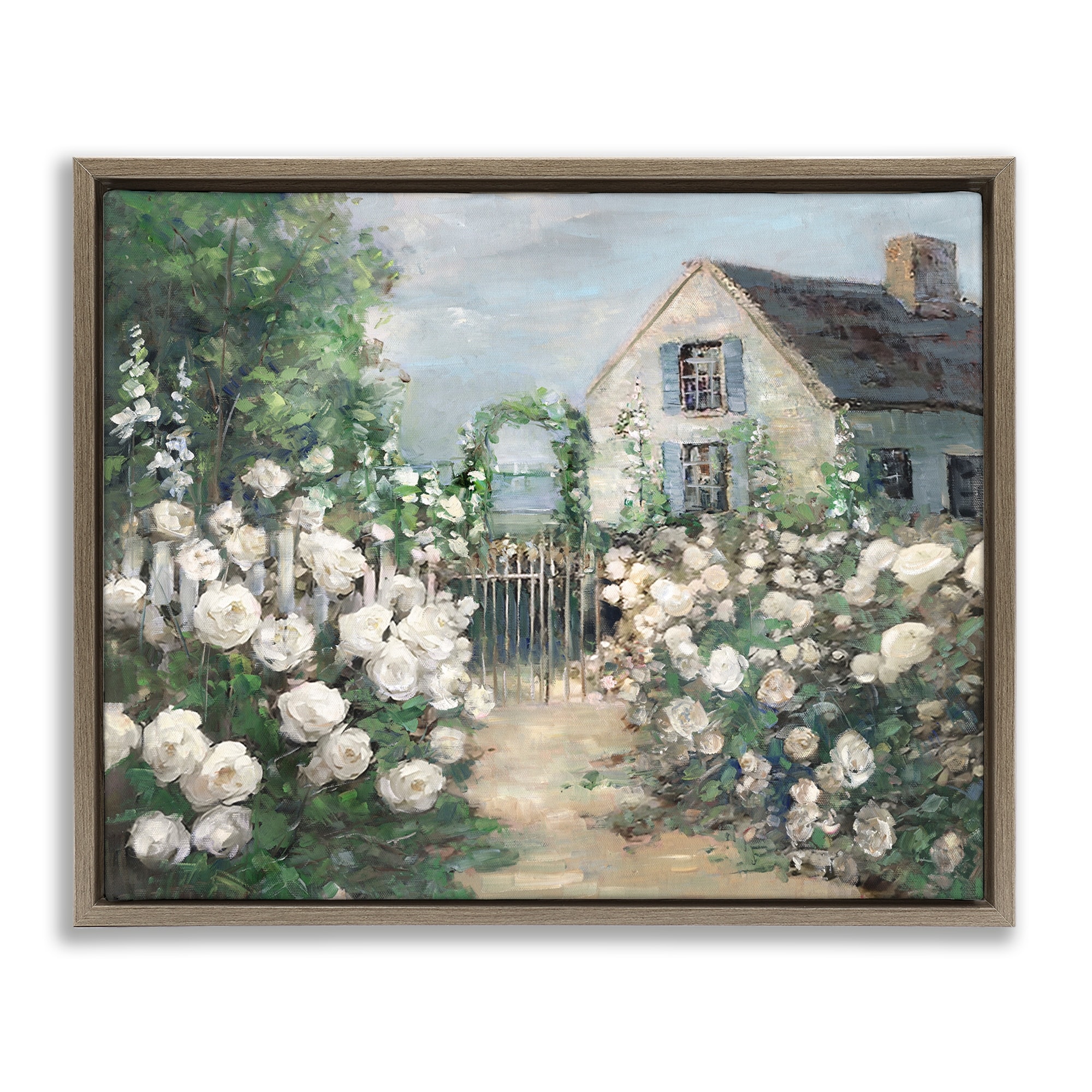 Stupell Cottage at the Coast Framed Floater Canvas Wall Art Design By Sally Swatland