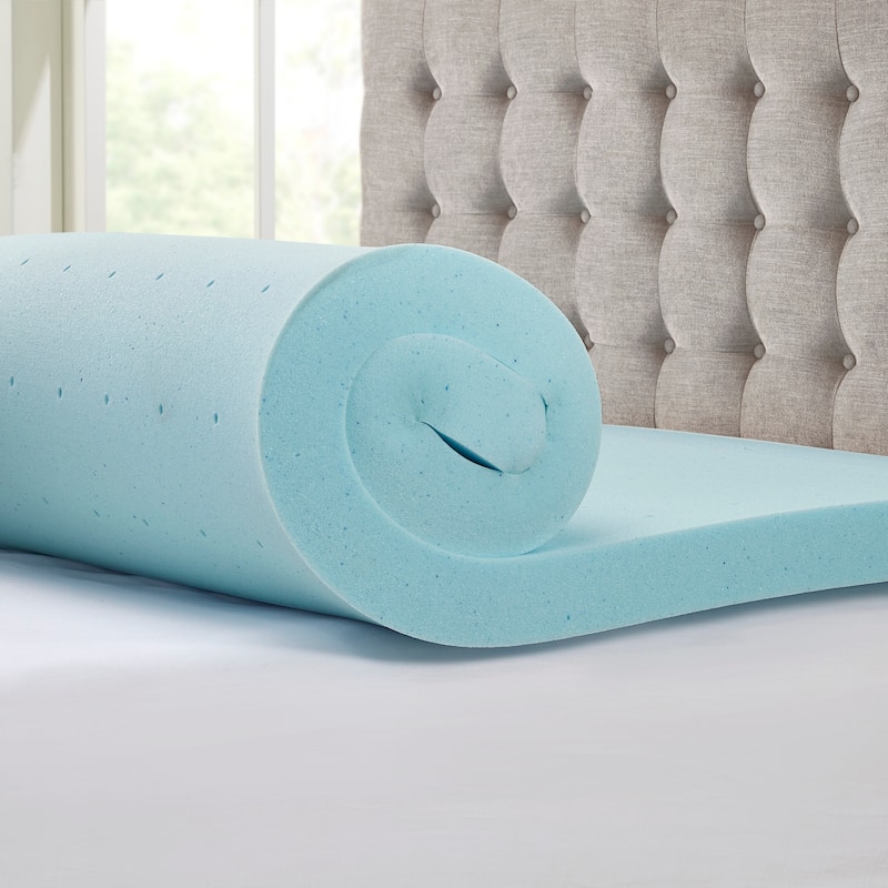 Madison Park 3-inch Gel Memory Foam Dust Mite Repellent and Anti-microbial Mattress Topper - White