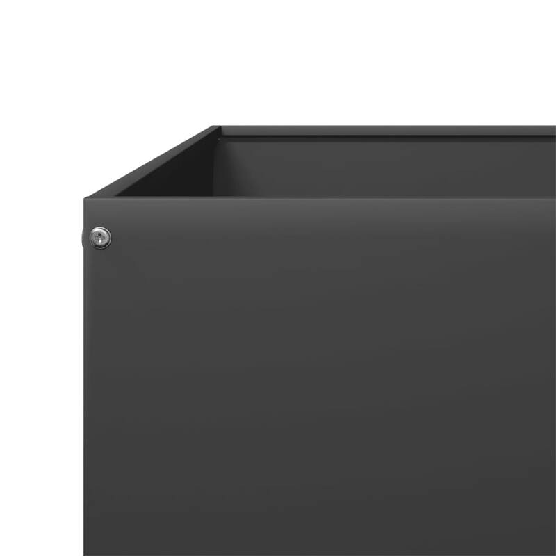 vidaXL Garden Raised Bed Black Steel 39.4x39.4x7.3 in Durable - 39.4 x 39.4 x 7.3 in