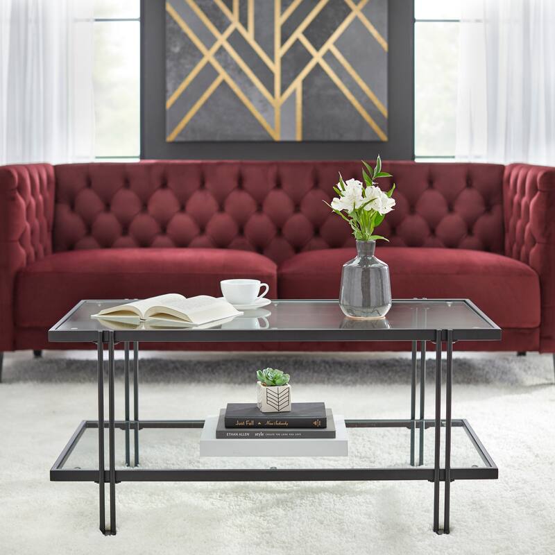 Lifestorey Folio Metal and Glass Coffee Table - Black