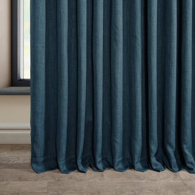 Exclusive Fabrics Faux Linen Extra Wide Room Darkening Curtain Panel