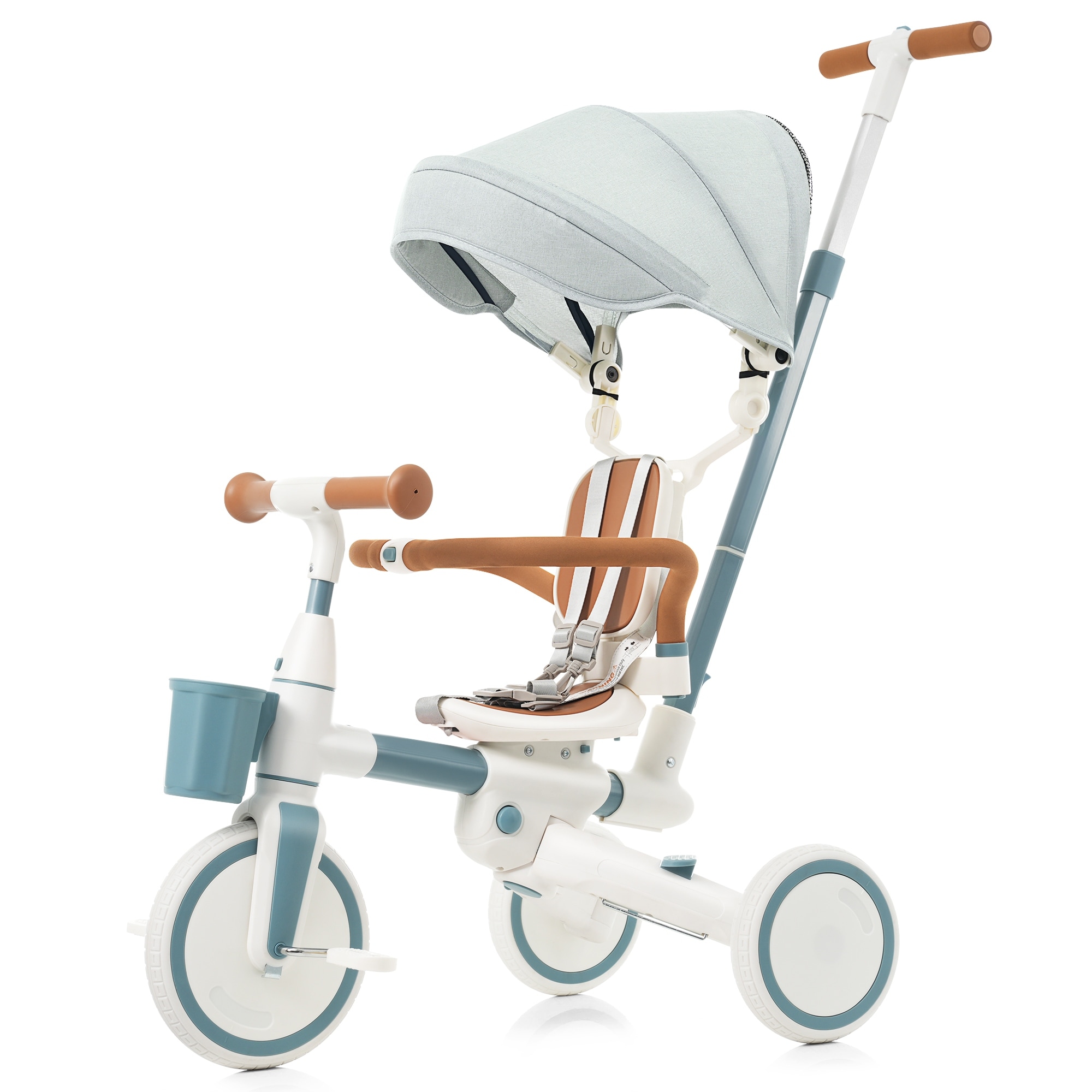 7 In 1 Baby Tricycle, Toddler Tricycle With Removable And Adjustable Push Rod,For 18-72 Months