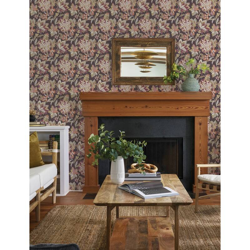 A-Street Prints Valdivian Honey Floral Wallpaper