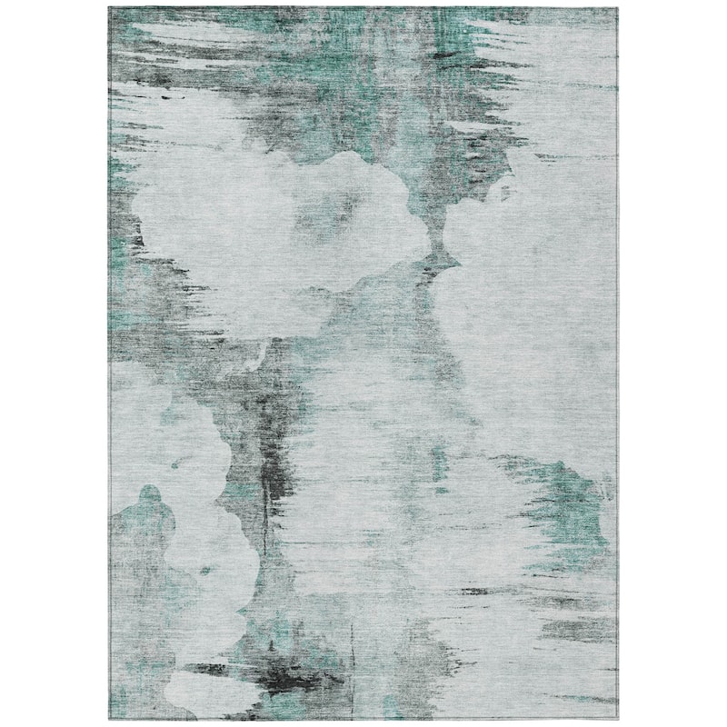 HomeRoots Abstract Transitional Rectangle Outdoor Rug