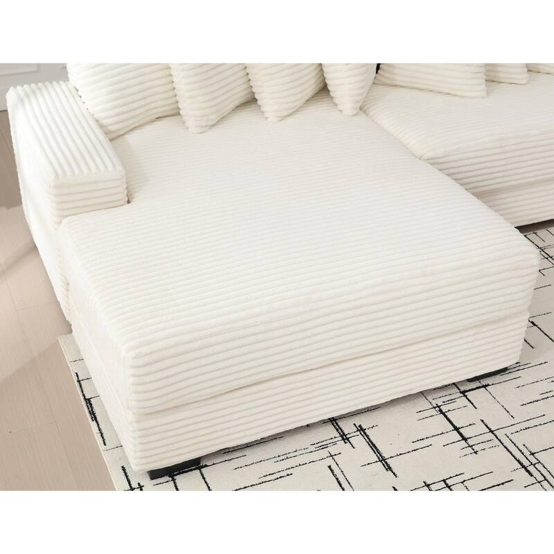 Sofa 111-in Casual Beige 2 -seater Left Reclining Sectional - 8' x 10'