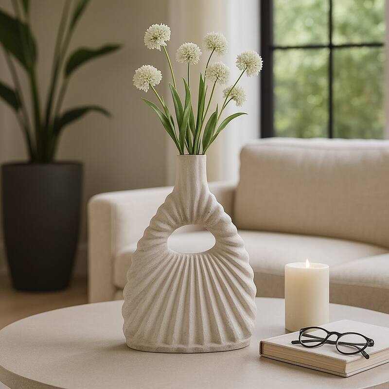 Decorative Vase - Ivory Ceramic Styling