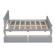 preview thumbnail 32 of 34, Full Size Wood Platform Bed with 4 Drawers, Elegant Design