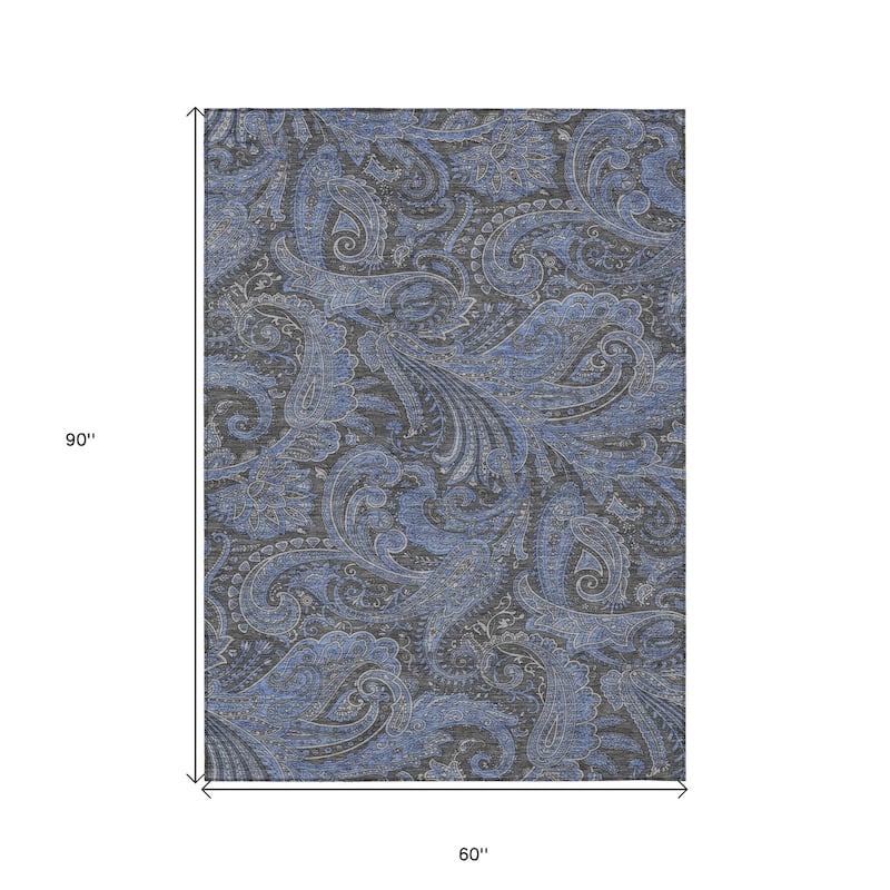 HomeRoots Paisley Transitional Rectangle Outdoor Rug