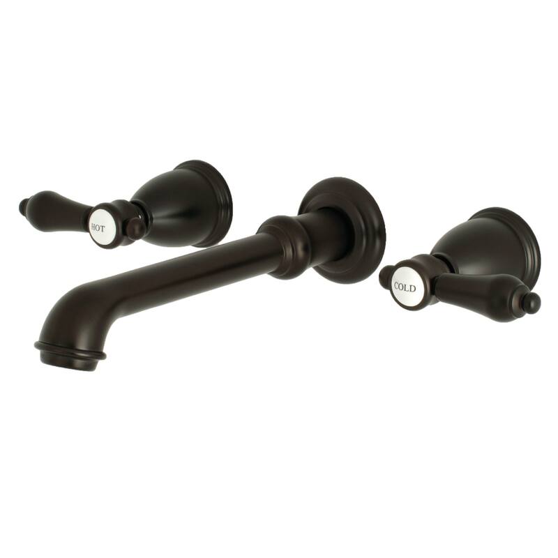 Heirloom Two-Handle 3-Hole Wall Mount Bathroom Faucet - Oil Rubbed Bronze