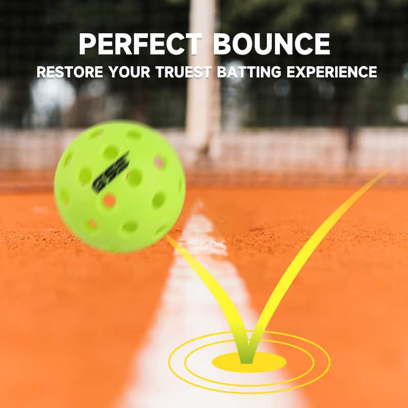 GSE™ 12 Pack Outdoor Pickleball Balls Set Standard 40 Holes Pickleball