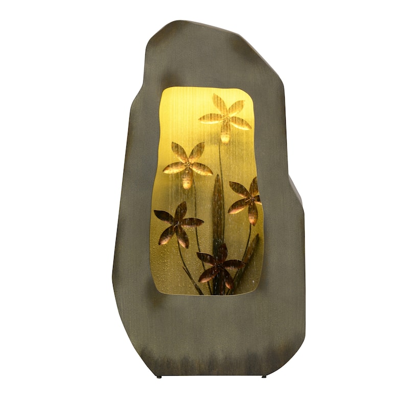LED Lighted Outdoor Garden Water Fountain - 38.5" - Warm White