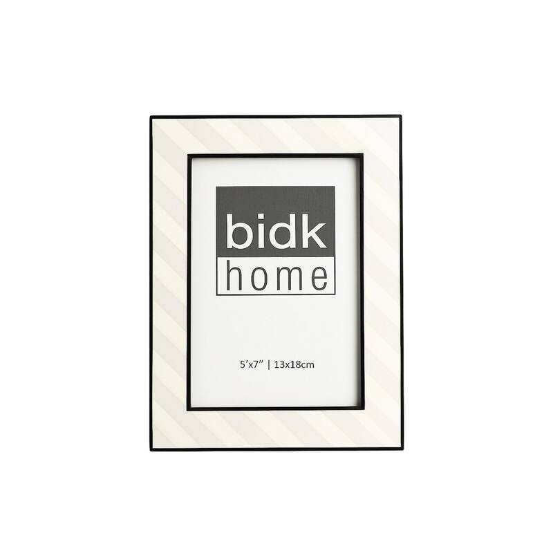 Bone Rectangular Picture Frame - for 5" x 7" Photo - White and Cream